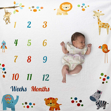Baby Monthly Milestone Blanket - Animal