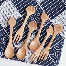Load image into Gallery viewer, Wooden Fork &amp; Spoon