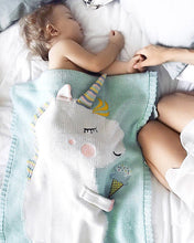 Load image into Gallery viewer, Knitted Blanket, Sleep Blanket - Unicorn