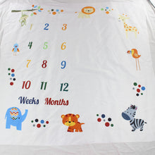 Load image into Gallery viewer, Baby Monthly Milestone Blanket - Animal
