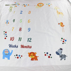 Baby Monthly Milestone Blanket - Animal