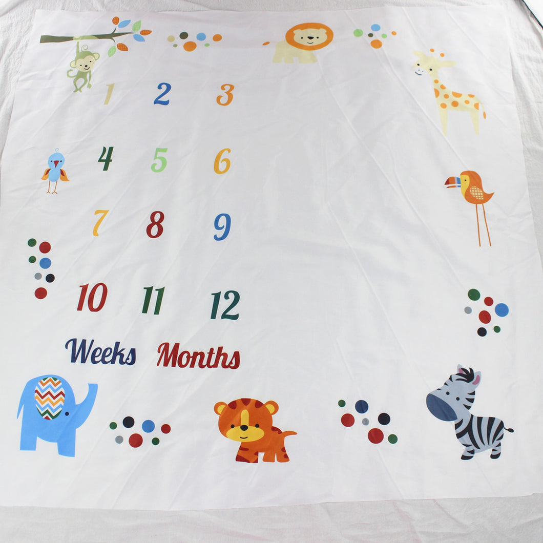 Baby Monthly Milestone Blanket - Animal