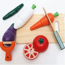 Load image into Gallery viewer, Magnetic Wooden Cuttable Fruit &amp; Vege