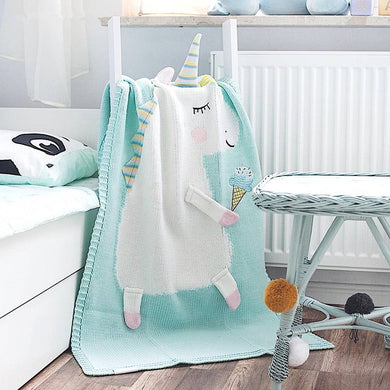 Knitted Blanket, Sleep Blanket - Unicorn