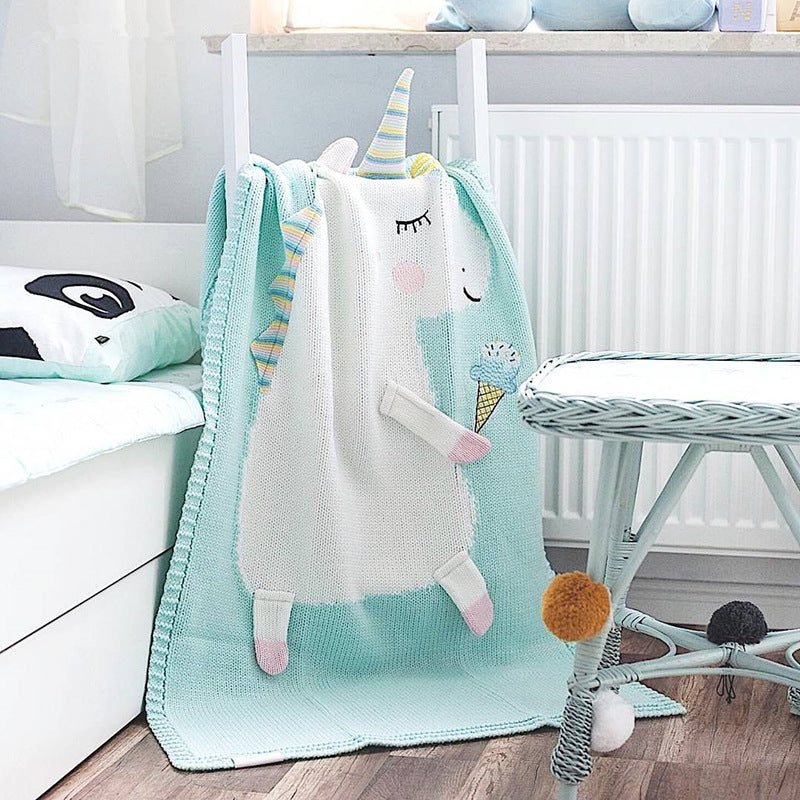 Knitted Blanket, Sleep Blanket - Unicorn