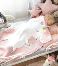 Load image into Gallery viewer, Knitted Blanket, Sleep Blanket - Unicorn